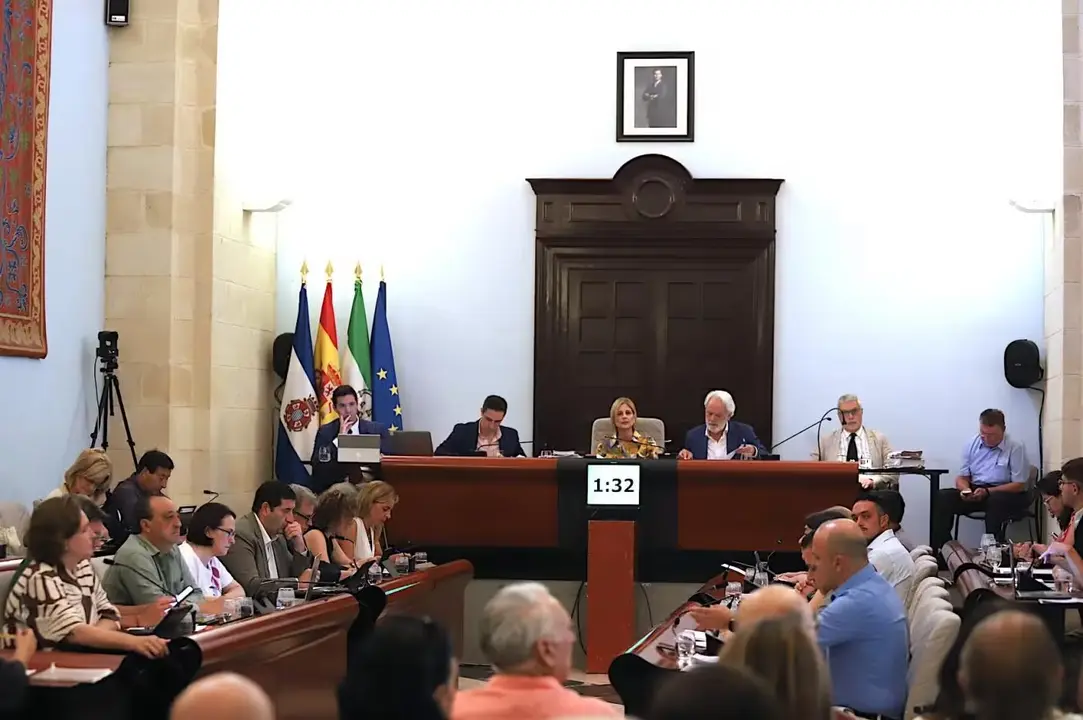 Momento del debate de los presupuestos en el pleno de Jerez - jerez.es
