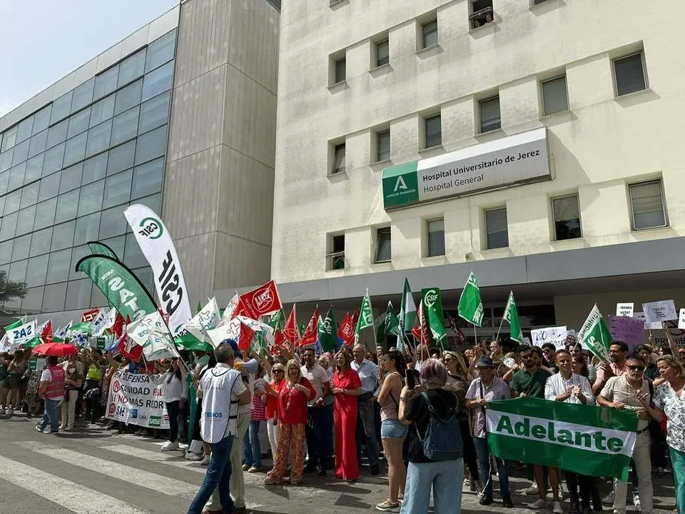  Imagen de archivo de una protesta en el hospital de Jerez. | Viva 