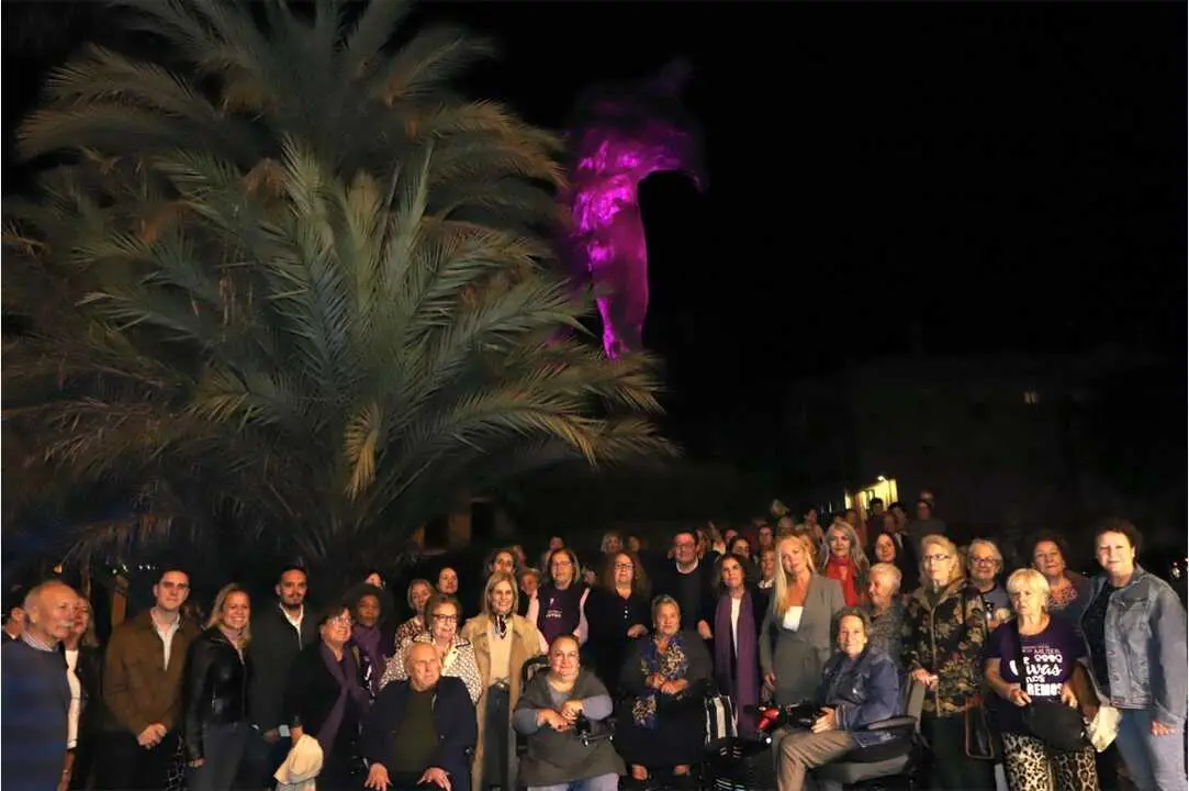  La inauguraci&oacute;n del monolito y el Minotauro iluminado de morado. |  jerez.es 