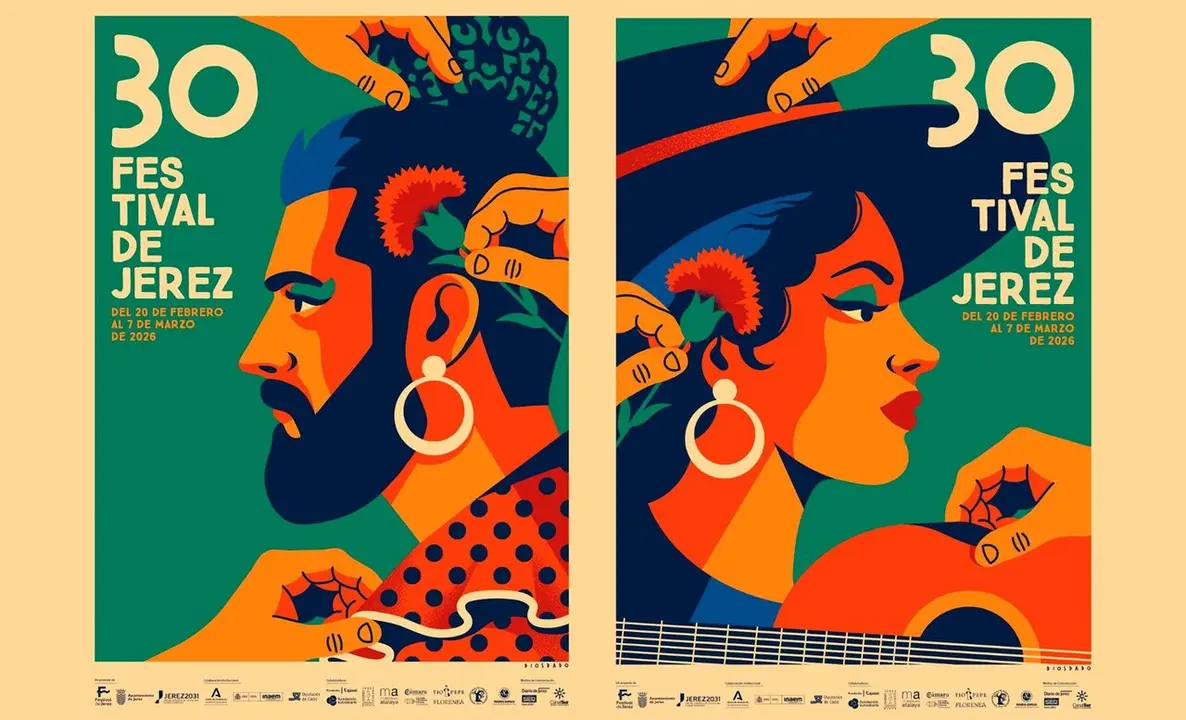  Cartel del Festival de Jerez, obra de Daniel Diosdado. 