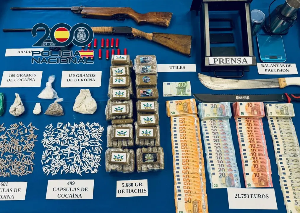  Imageb de la droga,  el dinero y las armas incautadas. |  Polic&iacute;a 