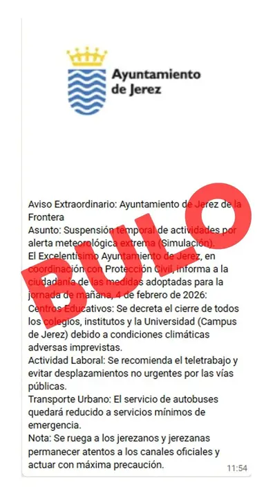  Mensaje falso utilizando la marca del Ayuntamiento 