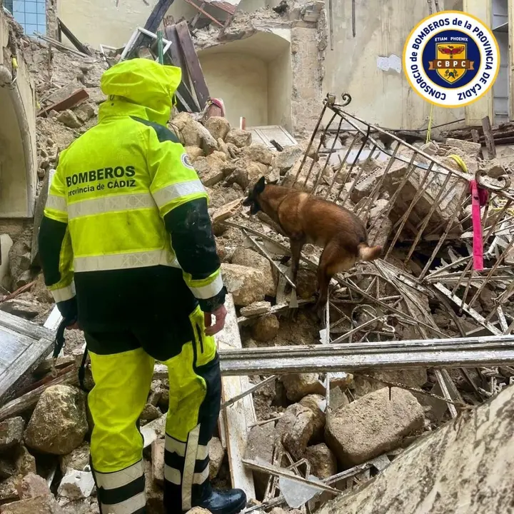  Interior del edificio parcialmente derrumbado de la calle Naranjas. | Bomberos. 
