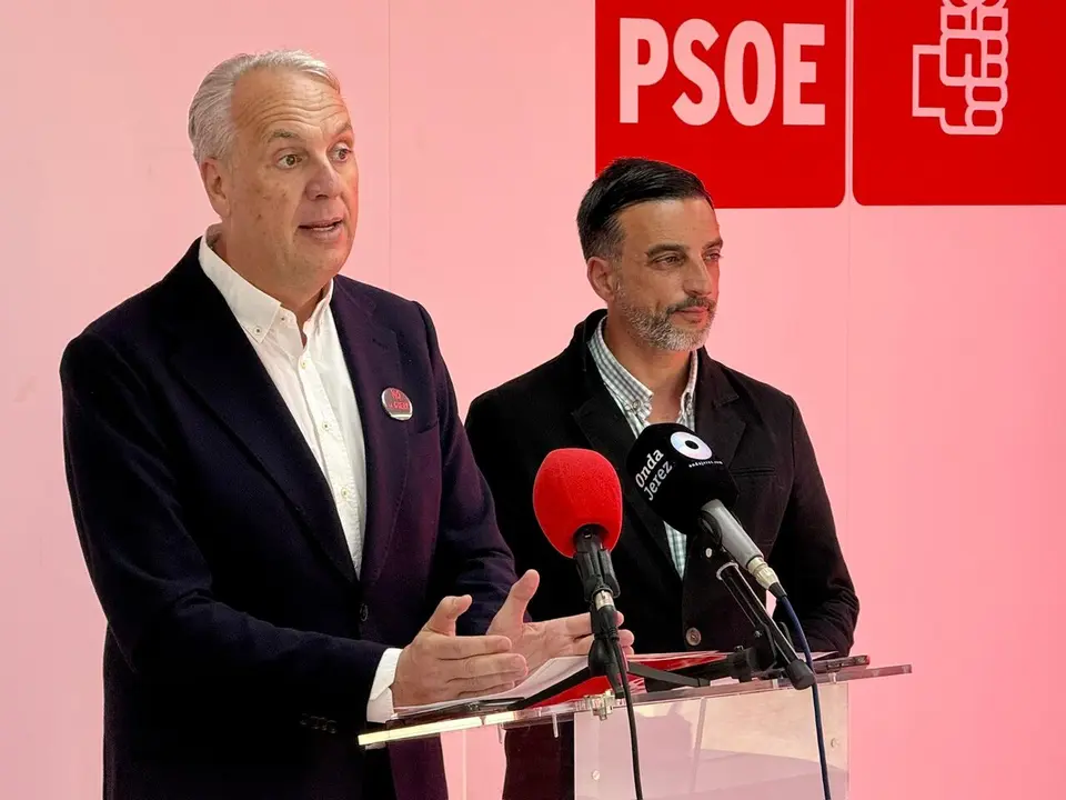  Ruiz Boix y D&iacute;az en rueda de prensa en la sede del PSOE de Jerez. |  PSOE 