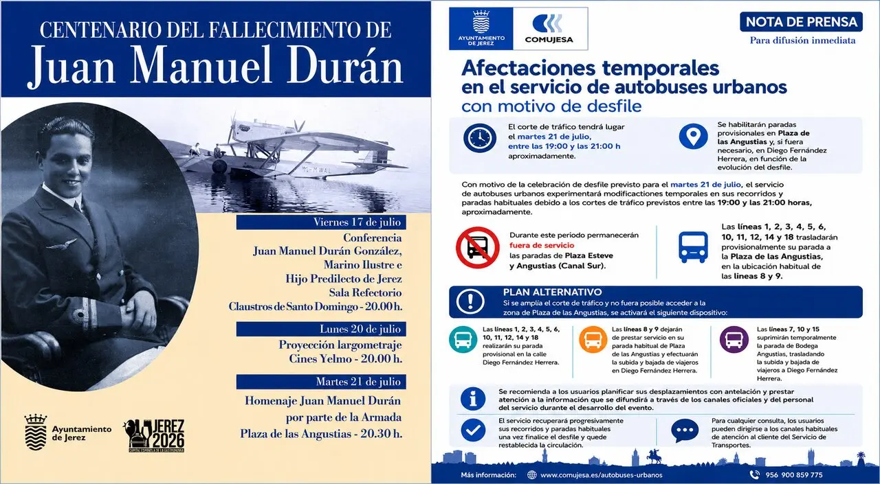  Homenaje a Juan Manuel Dur&aacute;n Gonz&aacute;lez y alteraciones de tr&aacute;fico. | Viva Jerez. 