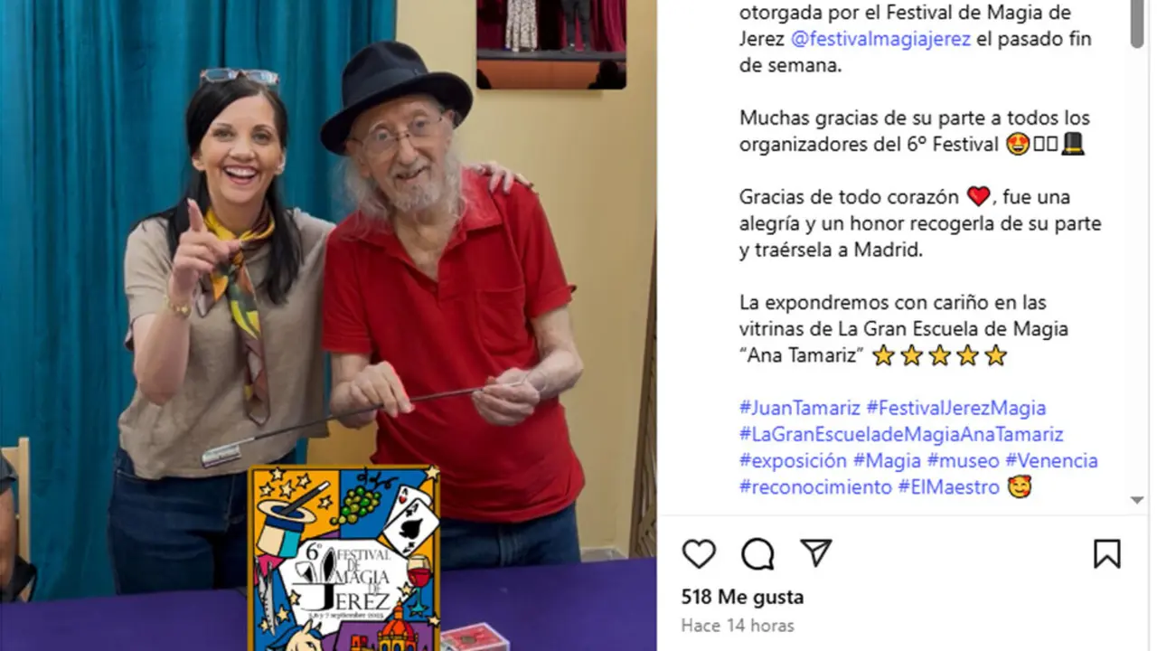 La publicaci&oacute;n de Juan Tamariz. | Instagram 