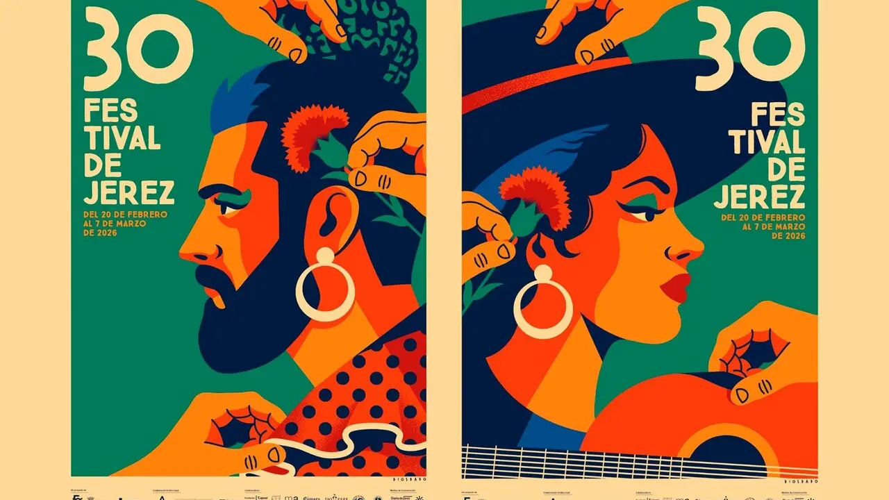  Cartel del Festival de Jerez, obra de Daniel Diosdado. 