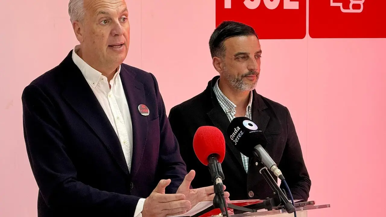  Ruiz Boix y D&iacute;az en rueda de prensa en la sede del PSOE de Jerez. |  PSOE 