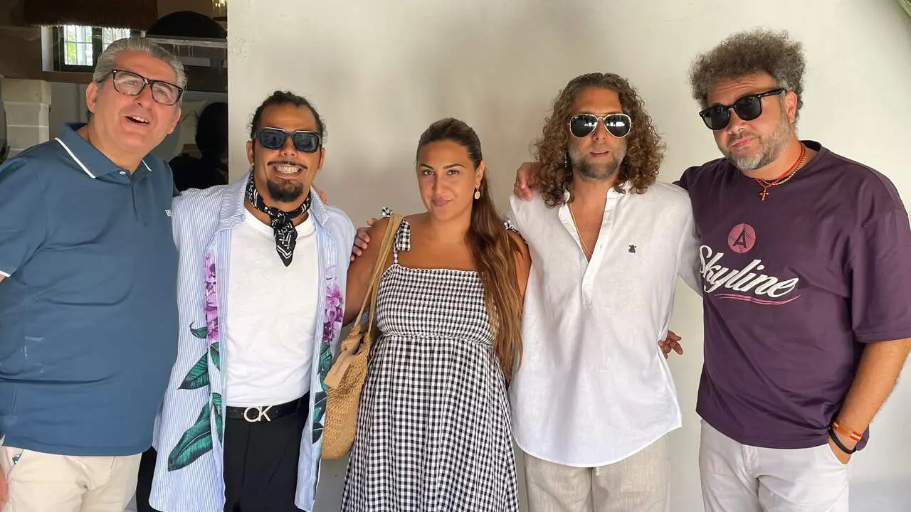  Chano Carrasco, Manuel de la Nina, Lela Soto, Maloko Soto y Manuel Cantarote, en la presentaci&oacute;n de la Vel&aacute; de Santiago. | JG 