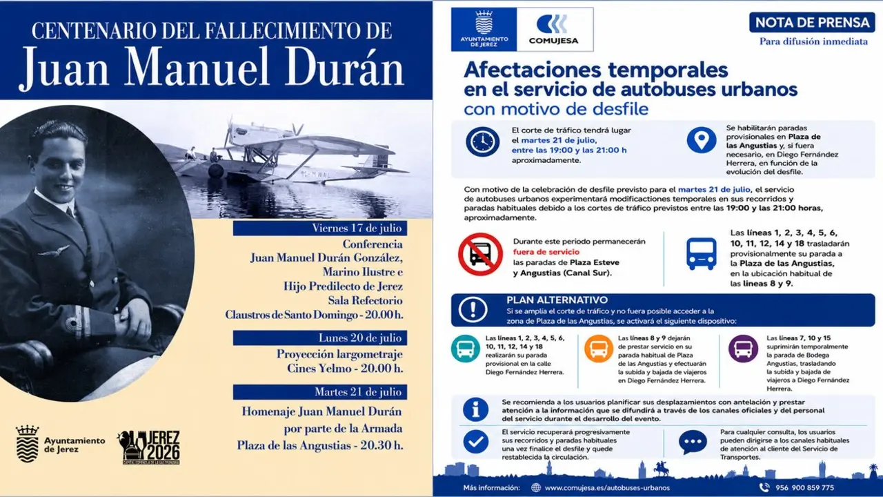  Homenaje a Juan Manuel Dur&aacute;n Gonz&aacute;lez y alteraciones de tr&aacute;fico. | Viva Jerez. 