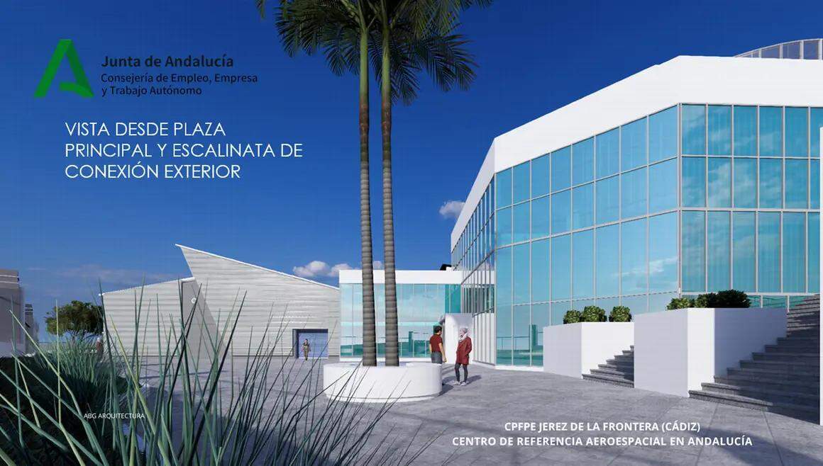 Recreación virtual del futuro Centro de Referencia Aeroespacial de Andalucía, que se construirá en Jerez. | Viva Jerez.